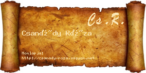 Csanády Róza névjegykártya
